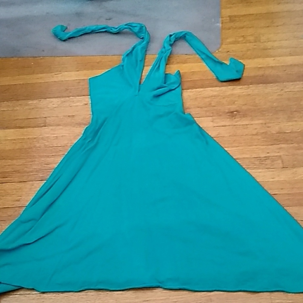 AA green halter dress